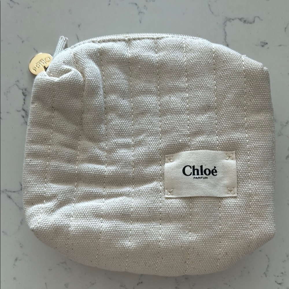 Chloé Quilted Cream Pouch